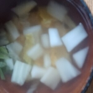 白菜とコーンのコンソメスープ